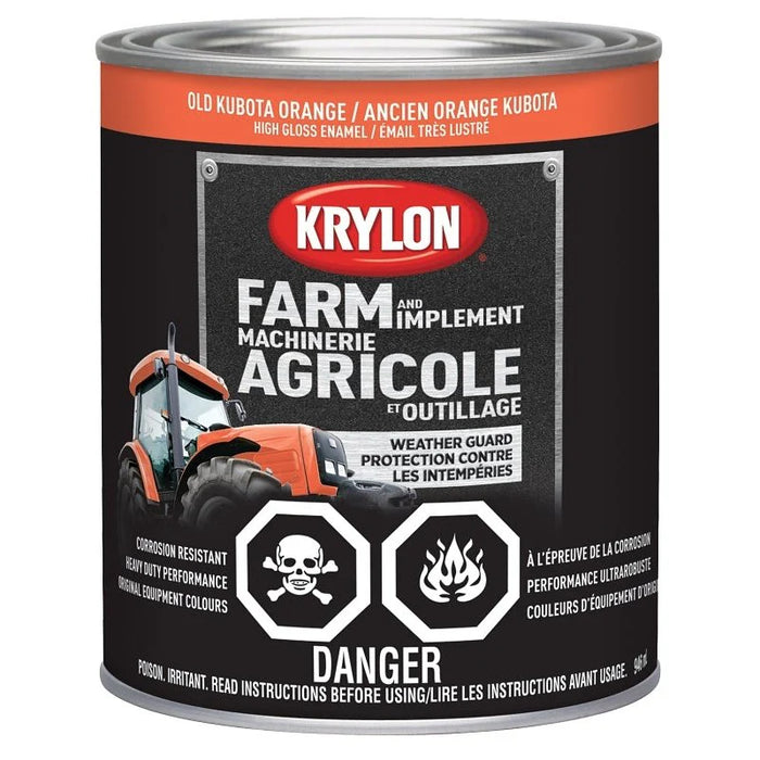 Peinture antirouille pour machinerie agricole - Ancien orange Kubota - Fini lustré - 946 mL - Quincaillerie G.H. Berger