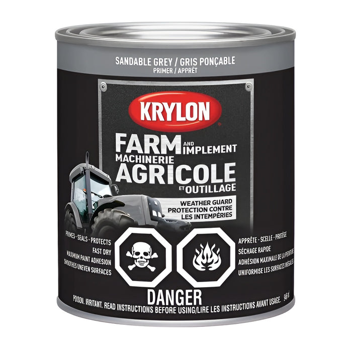 Peinture antirouille pour machinerie agricole - Apprêt gris - Fini lustré - 946 mL - Quincaillerie G.H. Berger