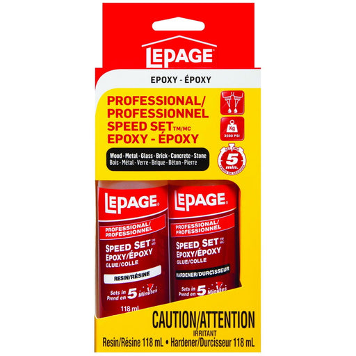 Colle epoxy prise rapide - - 118ml (x2) LEPAGE - Quincaillerie G.H. Berger