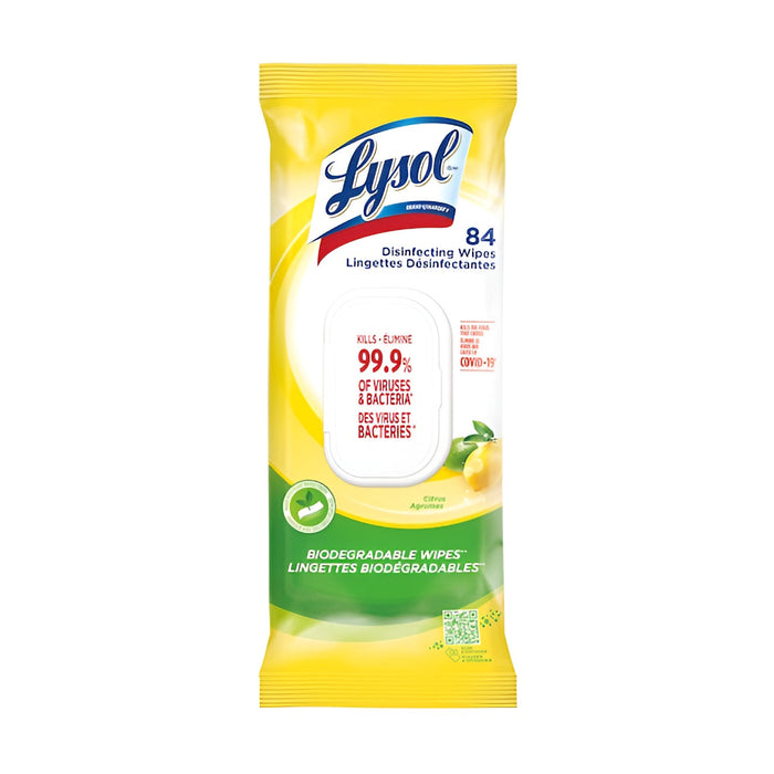 Lingettes désinfectantes Lysol aux agrumes - Paquet de 84 - Quincaillerie G.H. Berger