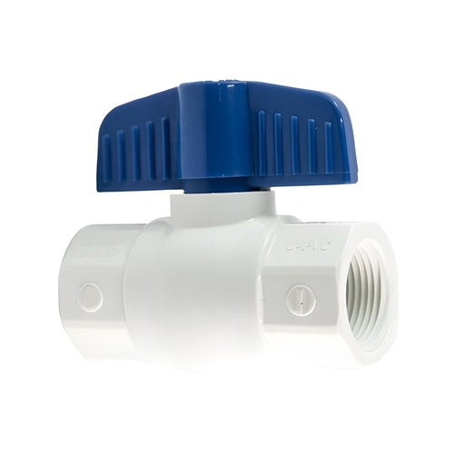 Valve à bille compacte en PVC 1-1/4" (F) NPT  - Quincaillerie G.H. Berger