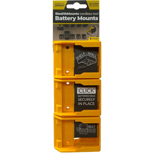 Ens. 6 supports muraux pour batterie Dewalt - Jaune - Quincaillerie G.H. Berger
