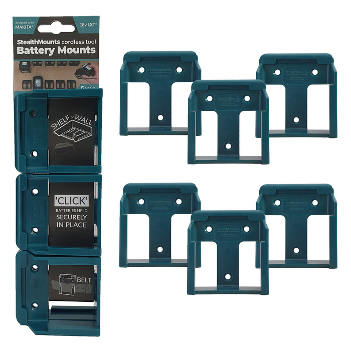 Ens. 6 supports muraux pour batterie Makita - Bleu - Quincaillerie G.H. Berger