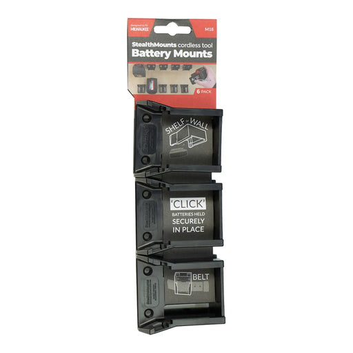 Ens. 6 supports muraux pour batterie Milwaukee - Noir - Quincaillerie G.H. Berger