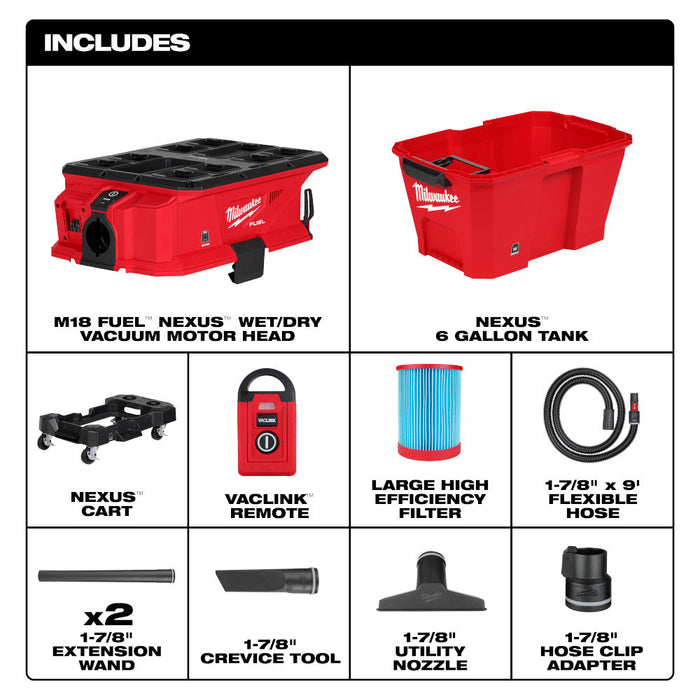 Aspirateur  sec/humide M18 Nexus Packout 6 gallons - Outil seulement Milwaukee - Quincaillerie G.H. Berger