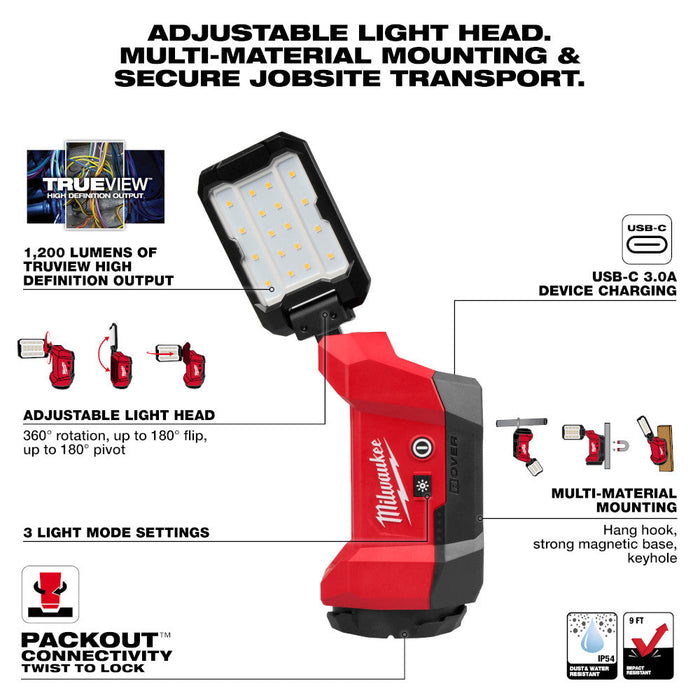 Lampe Rover multidirectionnelle Packout M12 Milwaukee - Quincaillerie G.H. Berger