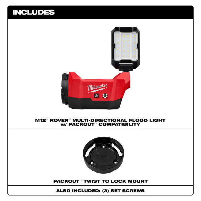 Lampe Rover multidirectionnelle Packout M12 Milwaukee - Quincaillerie G.H. Berger