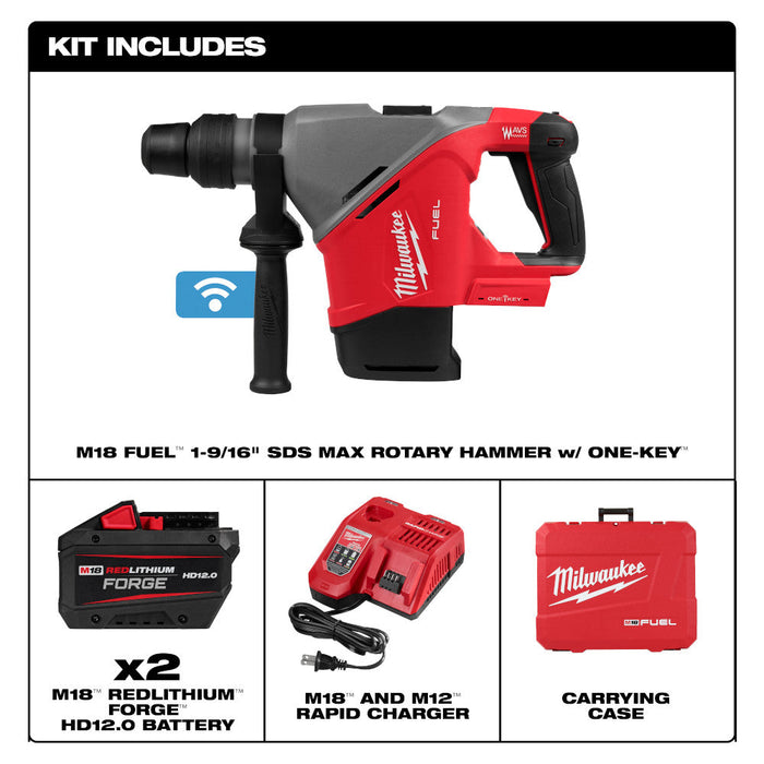 Ensemble de marteau rotatif M18 FUEL SDS-Max 1-9/16" Milwaukee