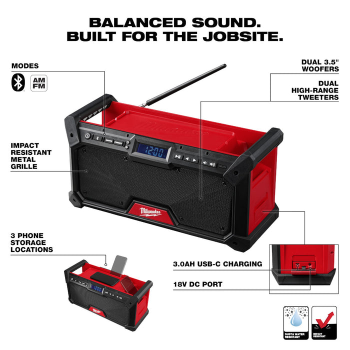 Radio pour chantier M18™, Bluetooth - Milwaukee - Quincaillerie G.H. Berger