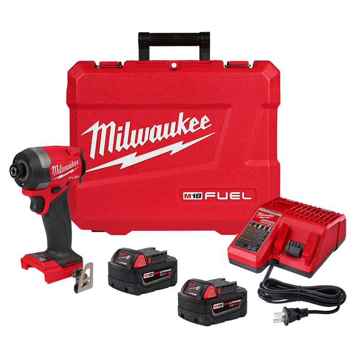 Ens. Visseuse à chocs 1/4" M18 avec 2 batteries Milwaukee - Quincaillerie G.H. Berger