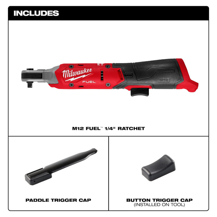 Clé à rochet M12 FUEL 1/4" Milwaukee - Outil seulement
