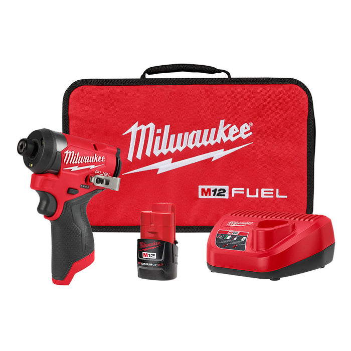 Ensemble de visseuse à chocs 1/4" - M12  Milwaukee - Quincaillerie G.H. Berger
