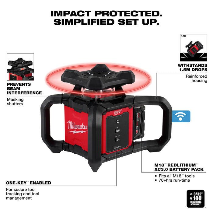 Laser rotatif extérieur rouge 2 000 pieds Milwaukee - Quincaillerie G.H. Berger