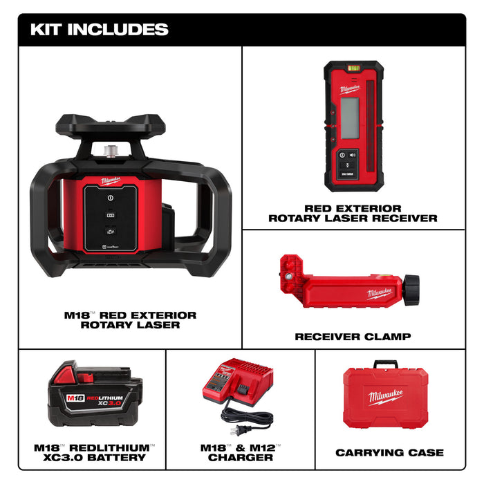 Laser rotatif extérieur rouge 2 000 pieds Milwaukee - Quincaillerie G.H. Berger