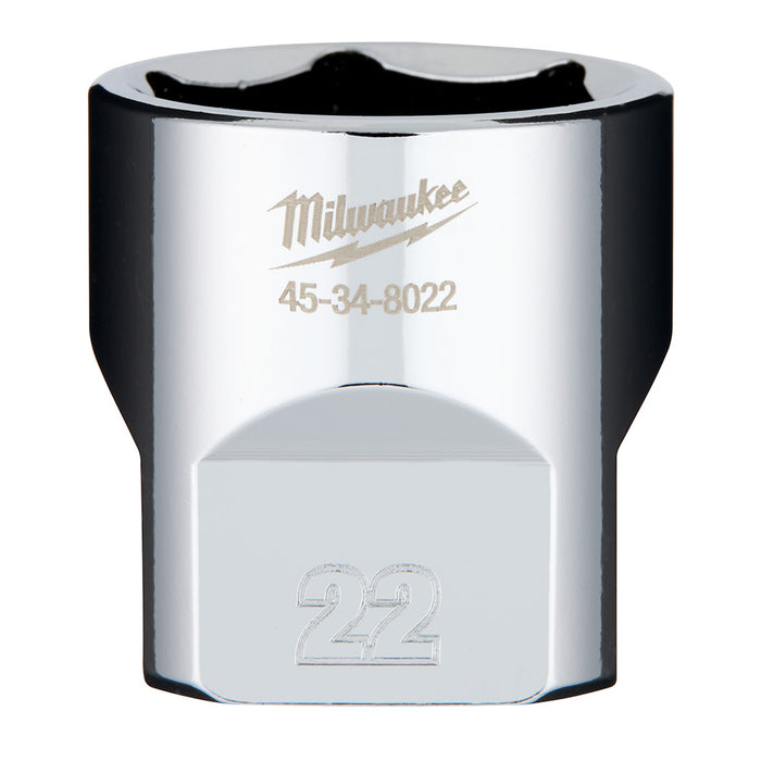 Douille 6 pans standard à 4 côtés (22 mm, prise 3/8") Milwaukee - Quincaillerie G.H. Berger