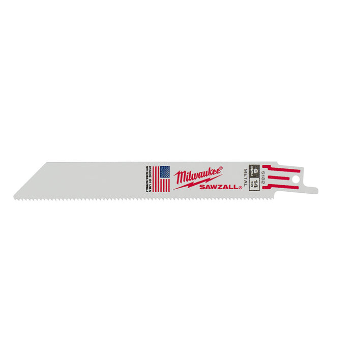 Ensemble de 5 lames Sawzall standard pour métal 6" (14 d/po) Milwaukee - Quincaillerie G.H. Berger