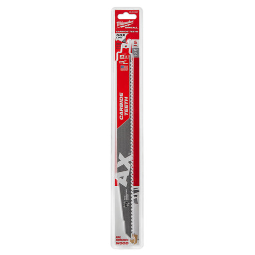 Ensemble de 5 lames Sawzall AX 12" à dents de carbure pour le bois Milwaukee - Quincaillerie G.H. Berger