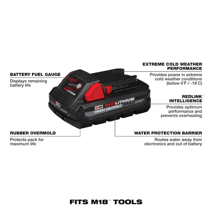 Batterie M18 Redlithium High Output CP3.0 Ah Milwaukee - Quincaillerie G.H. Berger