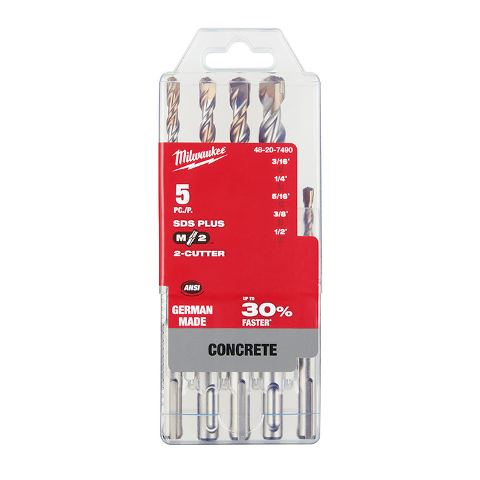 Ensemble de 5 forets SDS-Plus 2 taillants Milwaukee - Quincaillerie G.H. Berger