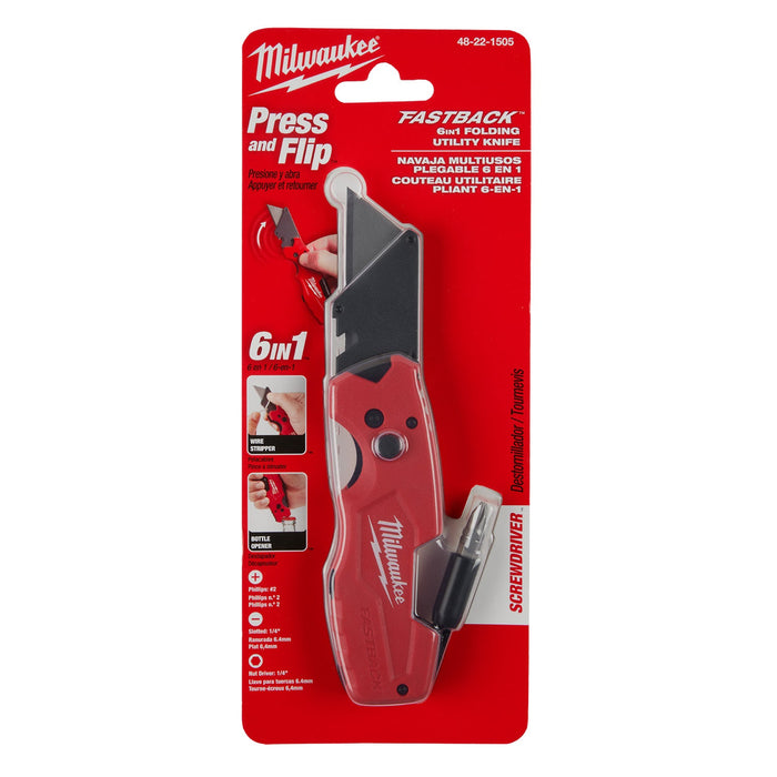 Couteau utilitaire pliant FASTBACK 6-en-1 Milwaukee - Quincaillerie G.H. Berger