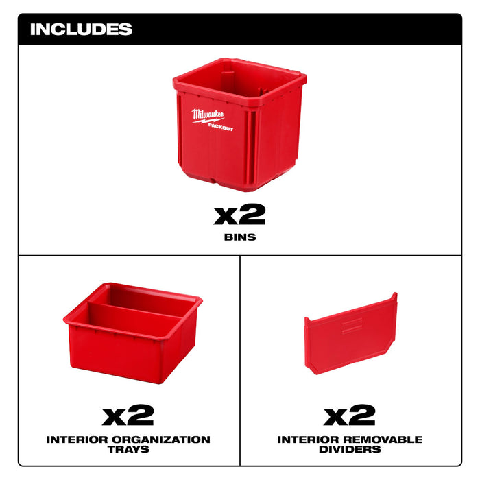 Ensemble de deux bacs pour coffres Packout - Petit Milwaukee - Quincaillerie G.H. Berger