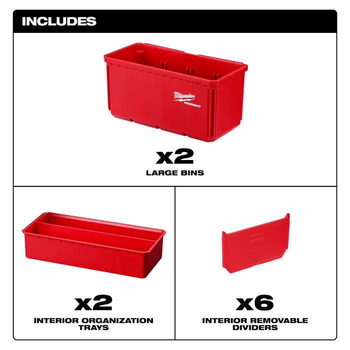 Ensemble de deux bacs pour coffres Packout - Grand Milwaukee - Quincaillerie G.H. Berger