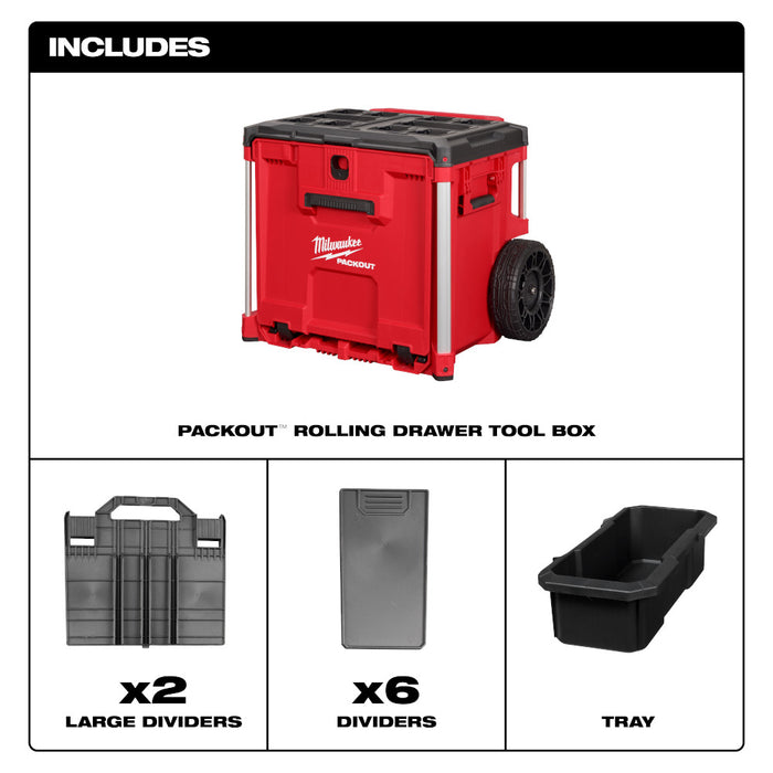 Coffre roulant avec tiroir Packout Milwaukee - Quincaillerie G.H. Berger