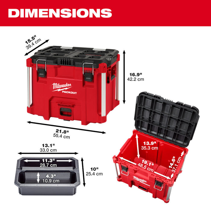 Coffre à outils PACKOUT XL avec poignée Milwaukee