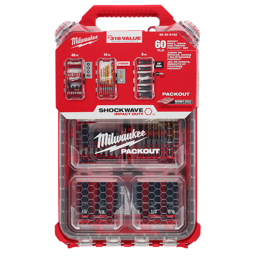 Ensemble d'embouts SHOCKWAVE, de douilles et de mèches - 60 mcx 48-32-5162 - Milwaukee - Quincaillerie G.H. Berger