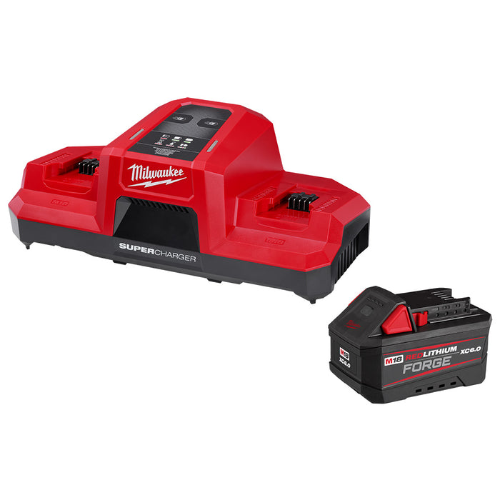 Ens. de chargeur double et batterie, 6 Ah Milwaukee - Quincaillerie G.H. Berger