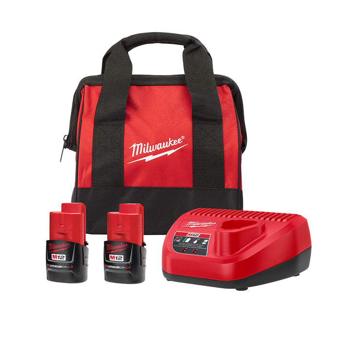 Ensemble de chargeur et 2 batteries M12 2.0 Ah Milwaukee - Quincaillerie G.H. Berger
