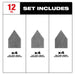 Ensemble de 12 feuilles abrasives assorties Milwaukee - Quincaillerie G.H. Berger