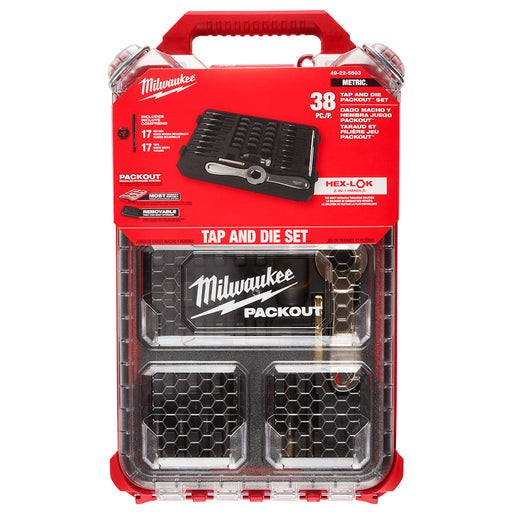 Ensemble de tarauds et filières métriques Packout - 38 pièces Milwaukee - Quincaillerie G.H. Berger