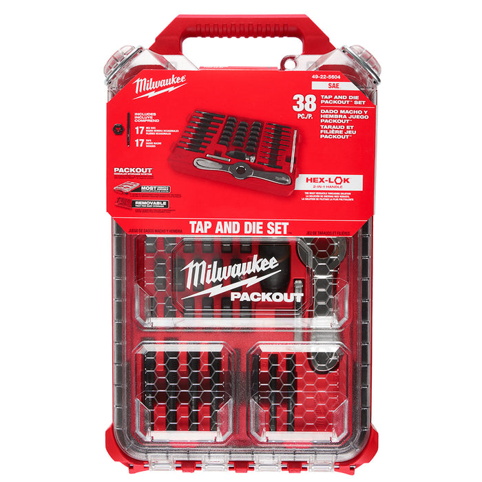 Ensemble de tarauds et filières SAE Packout - 38 pièces Milwaukee - Quincaillerie G.H. Berger