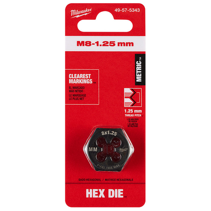 Filière hexagonale de 1" - M8 X 1.25 Milwaukee - Quincaillerie G.H. Berger