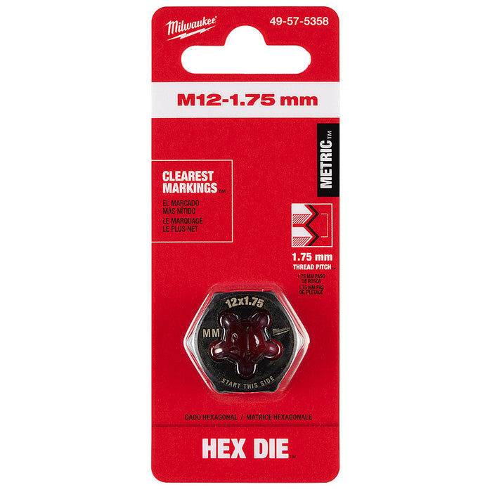 Filière hexagonale de 1" - M12 X 1.75 Milwaukee - Quincaillerie G.H. Berger