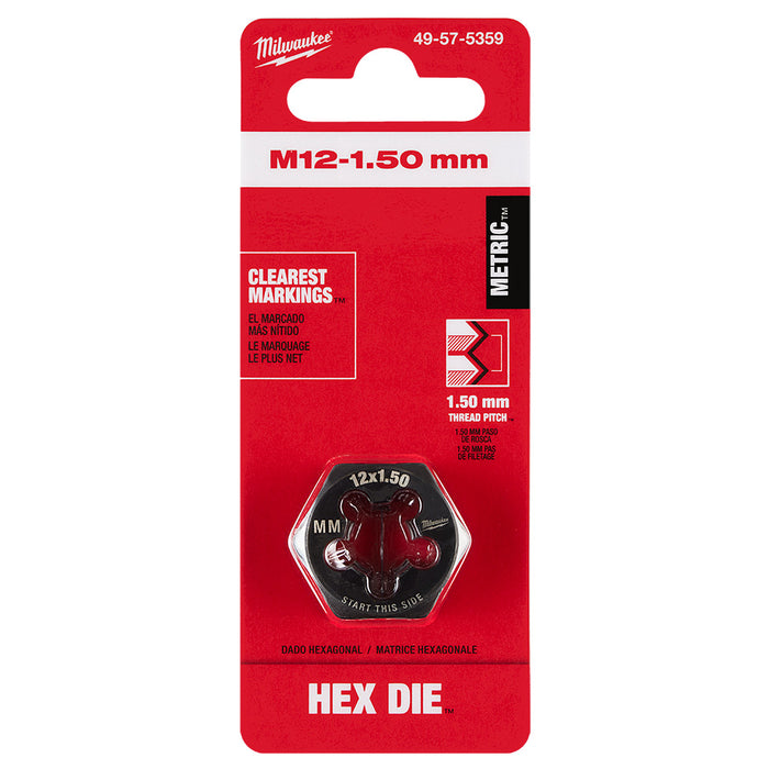 Filière hexagonale de 1" - M12 X 1.50 Milwaukee - Quincaillerie G.H. Berger