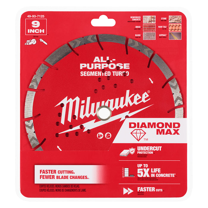 Lame au diamant Turbo segmentée 9" Milwaukee - Quincaillerie G.H. Berger
