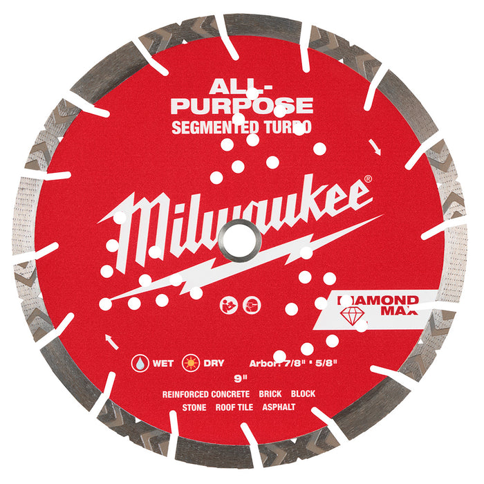 Lame au diamant Turbo segmentée 9" Milwaukee - Quincaillerie G.H. Berger
