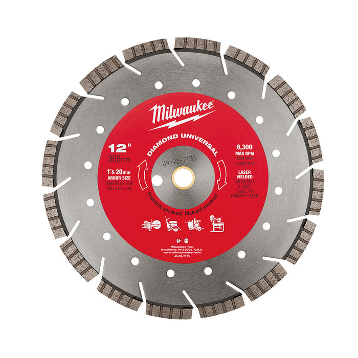 Lame de scie à tronçonner segmentée 12" Turbo pour béton Milwaukee - Quincaillerie G.H. Berger