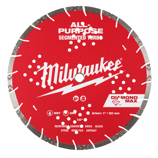 Lame au diamant Turbo segmentée 14" Milwaukee - Quincaillerie G.H. Berger
