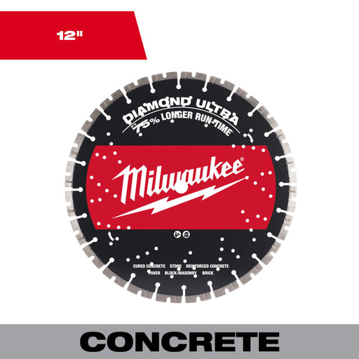 Lame de scie à tronçonner segmentée 12" Ultra pour béton Milwaukee - Quincaillerie G.H. Berger