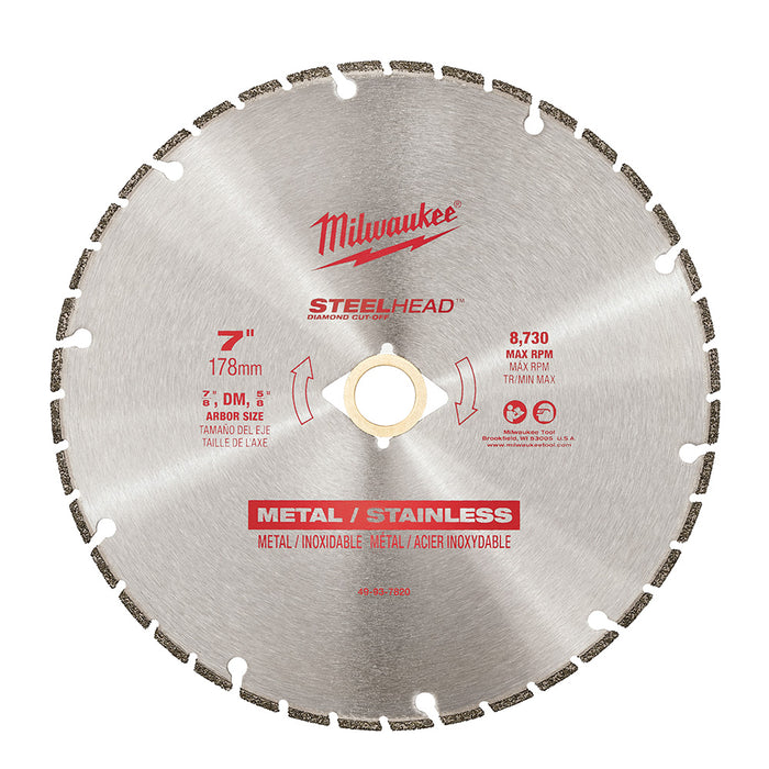 Lame au diamant pour métal et acier inoxydable 7" Milwaukee - Quincaillerie G.H. Berger