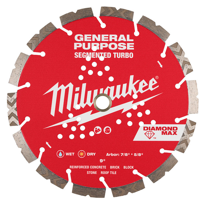 Lame au diamant segmentée pour usage général 9" Milwaukee