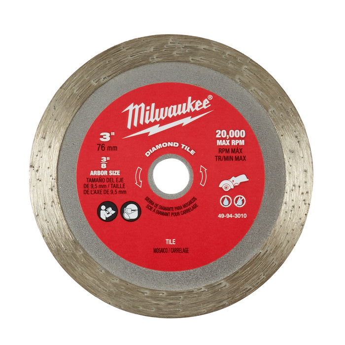 Lame au diamant 3" pour scie circulaire compacte Milwaukee - Quincaillerie G.H. Berger