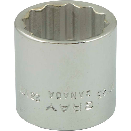 Douille chromée régulière à prise 3/8" (12 pans x 23 mm) - Quincaillerie G.H. Berger