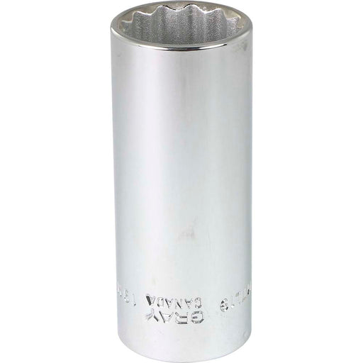 Douille chromée longue à prise 3/8" (12 pans x 19 mm) - Quincaillerie G.H. Berger