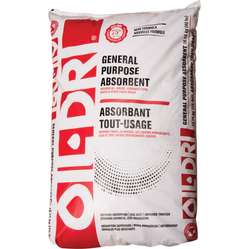 Absorbant d'huile - 18 kg OIL-DRI - Quincaillerie G.H. Berger