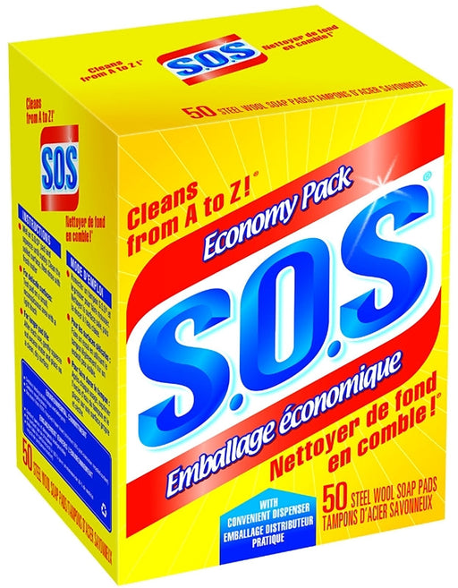 Tampons de savon S.O.S en laine d'acier - Paquet de 50 - Quincaillerie G.H. Berger