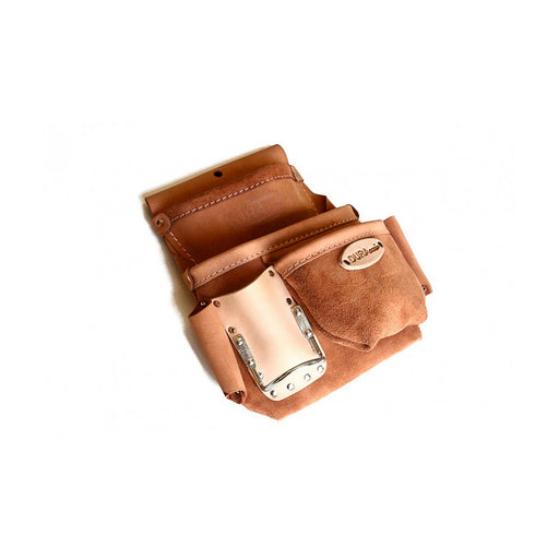 Sac à clous utilitiaire à 3 pochettes [Côté Droit] (Naturel) DURAcuir Industriel - Quincaillerie G.H. Berger